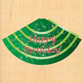 قزحي الألوان الرقمية المطبوعة ورقة عيد ميلاد مخروط كاب الأخضر
